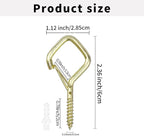 10 PCS Eye Screw Hooks for Hanging Heavy Duty with Safety Buckle.Metal Ceiling Hooks for Hanging Plants,Cup,Wind Chime,Bird Feeders,christmas String Lights at Indoor&Outdoor,2.36 Inch(No Drill Bit)