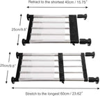 BAOYOUNI Adjustable Shelving Expandable Closet Shelves Tension Rod Clothes Hanger Storage Rack DIY Cabinet Wardrobe Kitchen Bathroom Divider Separator Organizer, Black, 2 Pack