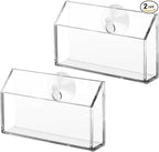 Window Mount Business Card Holder with Suction Cups Acrylic Single Pocket Organizer Clear Card Holder Acrylic Display Storage for Home Office
