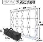 7.5x10 FT Tension Fabric Pop Up Display Stand - Portable Aluminum Double-Sided Trade Show Backdrop for Weddings & Events, Lightweight - Stand Only