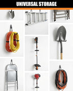 WMK 7.3'' Garage Hooks Heavy Duty Wall Hook, 4 Pack Garage Storage Hook, Wall Mount Utility Garage Hooks for Hanging Tools Bike Ladder (Orange)