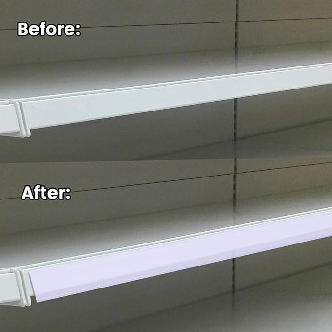 Pro Painter Shelf Label Strips, 100 Pack, 1.5'H, Clear Plastic Front/White Back, Fits 48' Long Shelf, Easy to Install, Protects Labels, Barcode Readable