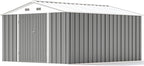 Patiowell 10 x 12 FT Metal Storage Shed for Outdoor, Steel Yard Shed with Design of Lockable Doors, Utility and Tool Storage for Garden, Backyard, Patio, Outside use, Gray