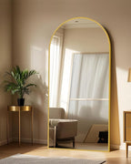 71"x32"Floor Mirror Full Length,Arched Full Length Mirror with Stand,Full Body Mirror,Hanging or Large Leaning for Bedroom Living Room Gold