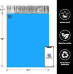 POLYSELLS 100 pcs 14.5x19 Inches Blue Poly Mailers Shipping Envelopes, Strong Adhesive Sealing, Waterproof, and Tear-resistant Postal Mailing Bags for Clothing, Books, and Accessories