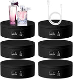 Hoteam Turner Cup Rotating Display Stand for Epoxy Glitter Tumbler Display Turner 360 Degree Tumbler Spinner Automatic Spinning Rotating Platform Mute Photography Turntable(Black,6 Pcs)