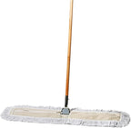 Commercial Dust Mop & Floor Sweeper, 36 in. Dust Mop for Hardwood Floors, Cotton Mop Head, Wooden Broom Handle, Industrial Dry Mop for Floor Cleaning & Janitorial Supplies