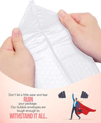 GSSUSA White Bubble Mailers 6X10 Inches 500 Pack, Padded Poly Bubble Mailer, Small Padded Envelopes Strong Adhesion Bubble Envelopes,Self-Seal Mailing Envelopes for Small Business,Package Supplies