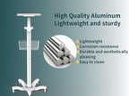 Mount Plus X3 Height Adjustable Aluminium Rolling Stand for Patient Monitor Medical Trolley Cart with Basket and and Locking Casters for Dental Office, Hospital, Clinic