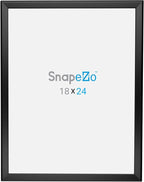 SnapeZo Photo Frame 18x24, Black, 1.25 Inch Aluminum Profile, Front-Loading Snap Frame, Wall Mounting, Professional Series