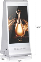 Digital Signage Display for Tabletop ,Interactive Digital Signage with Double 8 inch LCD Touch Screen and WIFI Connected,Rechargeable 23200mAh Battery,Portable Advertising Kiosk for Restaurants,Bar, Hotel ,Cafe (White)