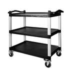NorthSky Select Dual-Handle Utility Cart, 3 Shelves, 440 lb. Cap - Plastic Shelves, Swivel Casters - Ideal for Office, Garage, Janitorial Transport & Storage