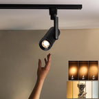 mirrea 5-Color Zoomable LED Track Lighting Heads H-Type Dimmable, 13.5W Black Ceiling Fixtures for Kitchen, Modern Accent Light, 2700-5000K Adjustable, Beam Angle 24°-60°, CRI90+, Pack of 6