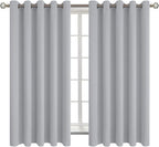 BGment Room Darkening Curtains 63 Inches Long - Grommet Thermal Insulated Drapes Window Treatment Curtains for Bedroom, 2 Panels, 70 x 63 Inch, Light Grey