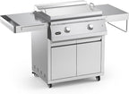 Stainless Steel Grill Cart for Hygrill 2-Burner Built-In Griddle, Outdoor Kitchen Island with Foldable Side Shelves and Storage Cabinet