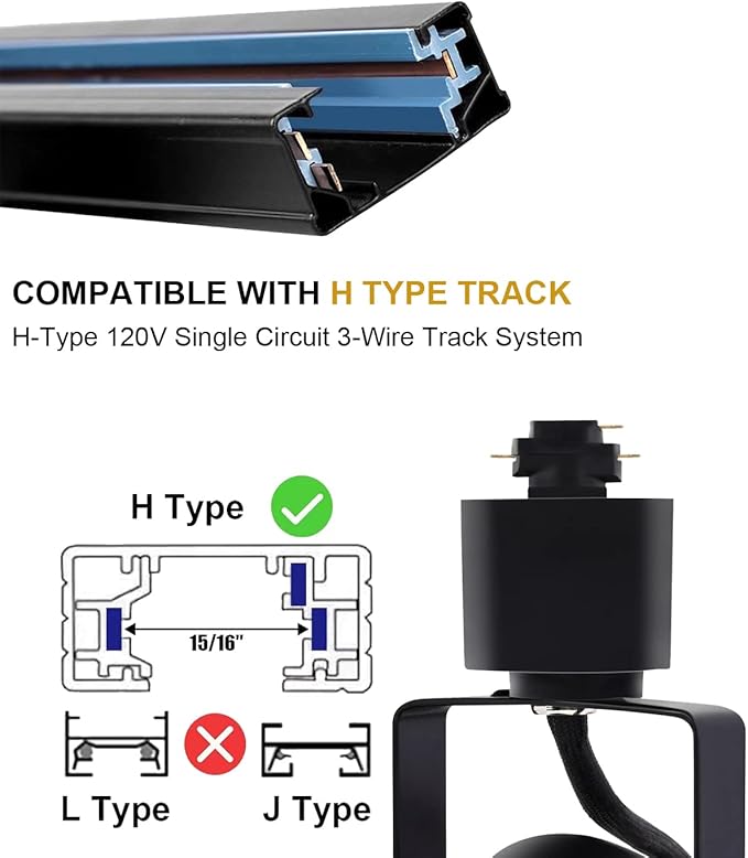 Track Lighting Heads, Dimmable 10W 4000K Cool White Bright LED Track Lighting Fixtures for Accent Retail Kitchen Artwork,120V Linear Track Light H Type-CRI90+ 24° Black- 16 Pack