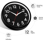 Wall Clock Small Analog 8 Inch Silent Non Ticking Battery Operated Modern Simple Decorative for Kitchen Office Bedroom Bathroom Living Room
