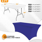 SEPARO Spandex Table Cover 2 Pack 6Ft Royal Blue Fitted Tablecloths,Washable Wrinkle Resistant Stretch Table Cloth Rectangle for Party Hosting Supplies,Wedding Decorations,Vendor Display,Banquet
