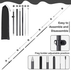 Buryeah 3 Sets Now Open Feather Flag Pole Kit for Business Advertising 7 ft Open Flag Banner Sign with Pole Kit Ground Stake and Portable Bag for Outside Ground (Black)