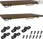 G.CORE 2 Pack Wooden Pegboard Shelves with Brackets, Peg Board Shelf Hooks Assortment Organizer Accessory, Various Tools Storage Arrange System Kit, for Garage Craft Workshop Workbench Hobby Office