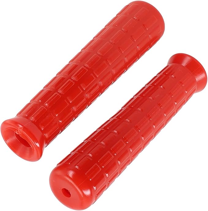 2Pcs Wheelbarrow Rubber Handles Replacement, Anti-slip Handle Grip Covers Weatherproof Handles Non-Slip Round Tubes for Garden Carts(114x12mm Red)