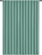 Hiasan Blackout Patio Sliding Door Curtain Extra Wide Thermal Insulated Blind Privacy Room Divider Curtain with Back Tab & Rod Pocket for Bedroom Partition Glass Door (100 x 84 Inches, Sage Green)