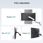 HUANUO Triple Monitor Stand - Full Motion Articulating Monitor Mount Fit Three 17 to 32 inch LCD Computer Screens with Clamp, Grommet Kit