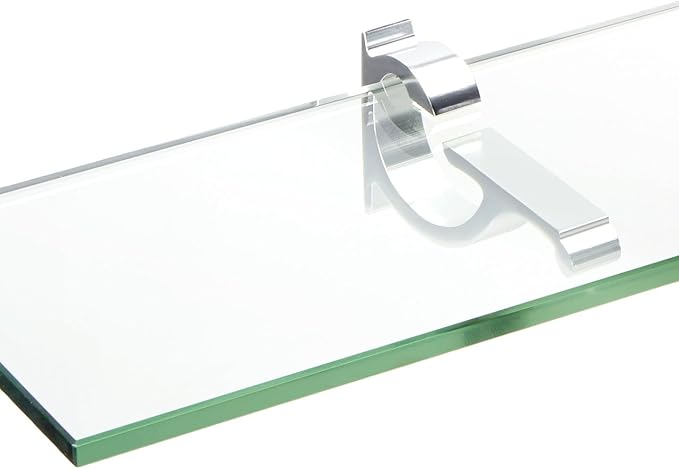 Spancraft Glass M-8x48-Chrome Monarch Glass Shelf, Chrome, 8" x 48"