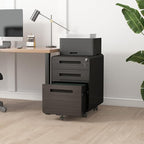 3 Drawer Mobile File Cabinet with Lock, Under Desk Metal Filing Cabinet for Home Office, Assembled Removable Under Desk Storage with Wheels for A4-Size/Letter-Size/Legal-Size (Light Gray)