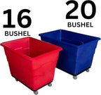 Commercial 20 Bushel Utility Cart with Steel Base, Poly Box Basket Truck, Laundry Cart, and Rolling Trash Bin, 51.5-Inch x 35.5-Inch x 36-Inch, 1000 Pound Weight Capacity, Yellow