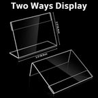 20 PCS 3.5 x 2.5 inch Small Acrylic Sign Holder, Mini Acrylic Food Signs Labels for Party Buffet, Retail Price Display Holder, Clear Plastic Counter Top Stand for Place Cards, Name Card, Wedding Signs