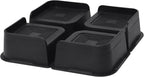 Bed Risers 2 inch, 3 inch, 4 inch, 6 inch or 8 inch Heavy Duty Furniture Risers, Up to 6000 Lbs L Shaped Design Bed Lifts Blocks for Couch Desk Sofa Table (Black, 2 Inch 4 Pack)