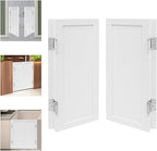 Solid Wood Interior Swing Door with Metal Hinges - Swinging Cafe Doors for Kitchen, Stairs, Bedroom Entrance & Partition (White, 31.5"X35.43")