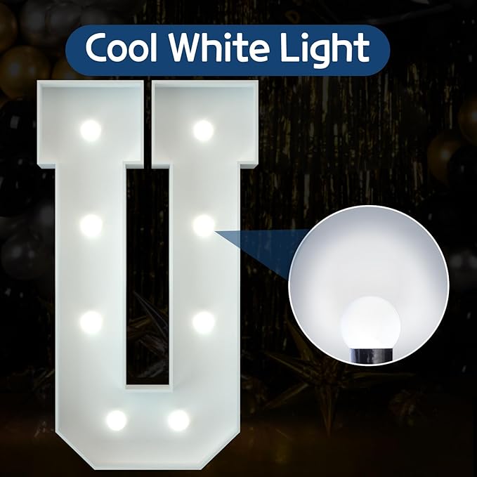 Marquee Letters 3 Feet Tall Large Light Up Letters Decorations Wedding Engagement Proposal White Party Decorations Marry Me Sign Big Cardboard Backdrop U
