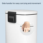 Arlopu13.2 Gallon Step Trash Can, Stainless Steel Garbage Bin, Soft-Close Rubbish Bin with Removable Plastic Inner Bucket, Fingerprint-Proof, Lid Dustbin, Suit for Kitchen Home (White, 50L)