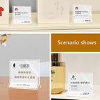 Acrylic Sign Holder Price Tag Displays Table Top Sign Stand (A：150*150mm/5.9*5.9 inches)