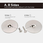 Door Hole Cover Plate, 2-5/8" Diameter Solid Steel, Hole Filler Plate (2, Satin Nickel)