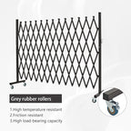 GYMTIME Industrial Metal Expandable Barricade, 11 Feet, Easily Assembled Portable Safety Barrier with Casters, Flexible Mobile Barrier Gate, Adjustable Traffic Fence