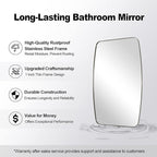 ANDY STAR Brushed Nickel Bathroom Mirror, 30x36’’ Oblong Mirror with Stainless Steel Metal Frame, Silver Oval Vanity Mirror for Over Sink, Modern Anti Rust Wall Mounted