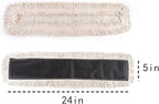 Matthew Cleaning 24'' High Strength Disposable Dust Mop Cotton Cut-end Yarn Mop Replacement Heads for Residential & Commercial Fit Standard Dust Mop Frames, Hardwood, Laminate, Concrete Floors 3Pack