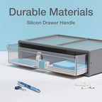 Pendaflex Stackable Drawer, Durable Plastic, Silicon Handles, Tinted Drawers, Single, Gray, 14" x 9" x 3.5", Large, 1 Piece (41794)