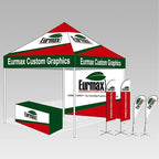 Eurmax USA 10 x 10 Pop up Canopy Commercial Tent Outdoor Party Canopies with 4 Removable Zippered Sidewalls and Roller Bag Bonus 4 Canopy Sand Bags & 24 Squre Ft Extended Awning (Beige)