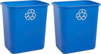 United Solutions 7 Gallon / 28 Quart Space Saving Recycling Bin, Fits Under Desk and Small, Narrow Spaces in Commercial, Kitchen, Home Office, and Dorm, Easy to Clean, (Pack of 2), Recycle Blue