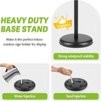 RedChili Floor Standing Sign Holder Stand for 8.5x11 Inches Poster or Chalk Board, Pedestal Sign Holder with Snap Open Frame,360° Rotation,Adjustable Post Height Outdoor Indoor Standing Display Sign Holders for Advertising (Black, Sharp Corner)
