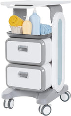 Mobile Medical Trolley Cart 130 Lbs Load Portable Professional for Ultrasound Imaging Scanner Vehicle Beauty Storage Cart with Drawers Tool Tray Wheels for Home Hospital Office Medical Clinic