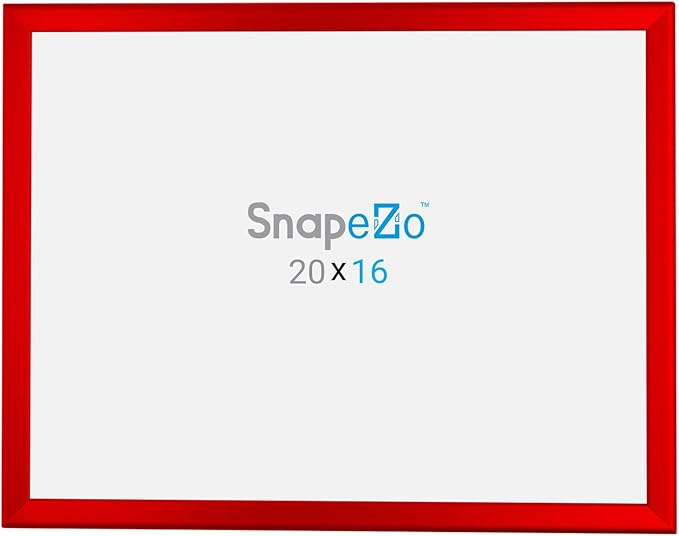 SnapeZo Photo Frame 16x20, Red, 1.25 Inch Aluminum Profile, Front-Loading Snap Frame, Wall Mounting, Professional Series