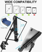 woleyi Anti Theft Desktop Tablet Kiosk Stand for 9-14" Tablet - 360° Swivel Tablets POS Stand Display Holder with Dual Security Lock and Key, Compatible iPad Pro 13/Air, Surface Pro/Go, Galaxy Tabs
