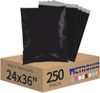 Metronic Poly Mailers 24×36 250 Pcs Black, Extra Large Shipping Bags for Clothes,Self Seal Shipping Envelopes for Small Business,Waterproof Mailers Poly Bags for Shipping,Packaging Mailing Bags Bulk