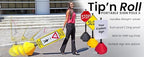 Tip-n-Roll Portable Pole 2 Sign Holder | 18"w x 12"h Wheeled Base | Red base | 48”h Pole (PP2-RED)