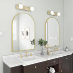 BEAUTYPEAK 20"x30" Arch Bathroom Mirror, Wall Mounted Vanity Metal Frame Mirror for Bedroom, Entryway, Living Room, Gold